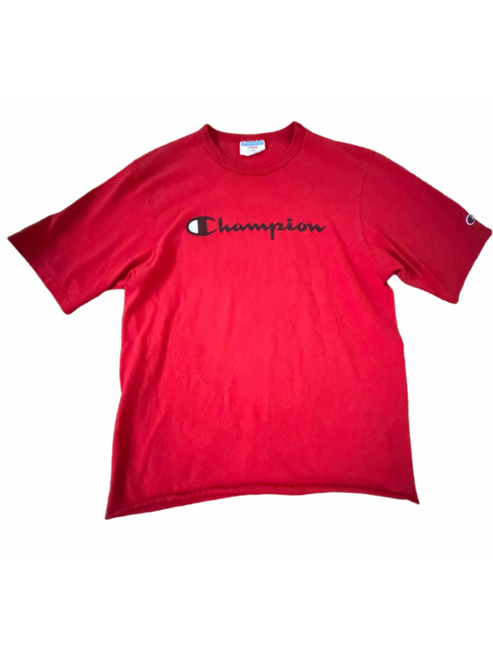 Men's Champion Short Sleeve T-Shirt Red Size L
